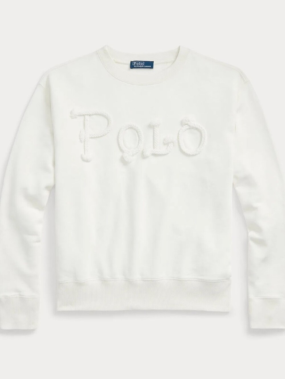 Polo by Ralph Lauren Rope Logo French Terry White Crewneck Sweatshirt Size Sm Wm